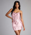 Windsor Jenelle Women's Glitter Sequin Corset Mini Dress
