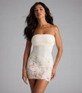Windsor Felicia Women's Floral Beaded Mini Dress