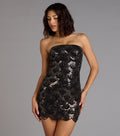 Windsor Lilah Women's Beaded Scallop Mini Dress