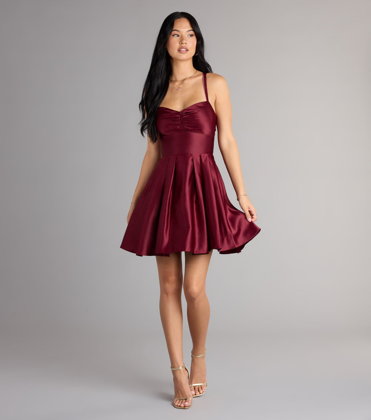 Windsor Isabelle Women's Satin Lace-Up Dress