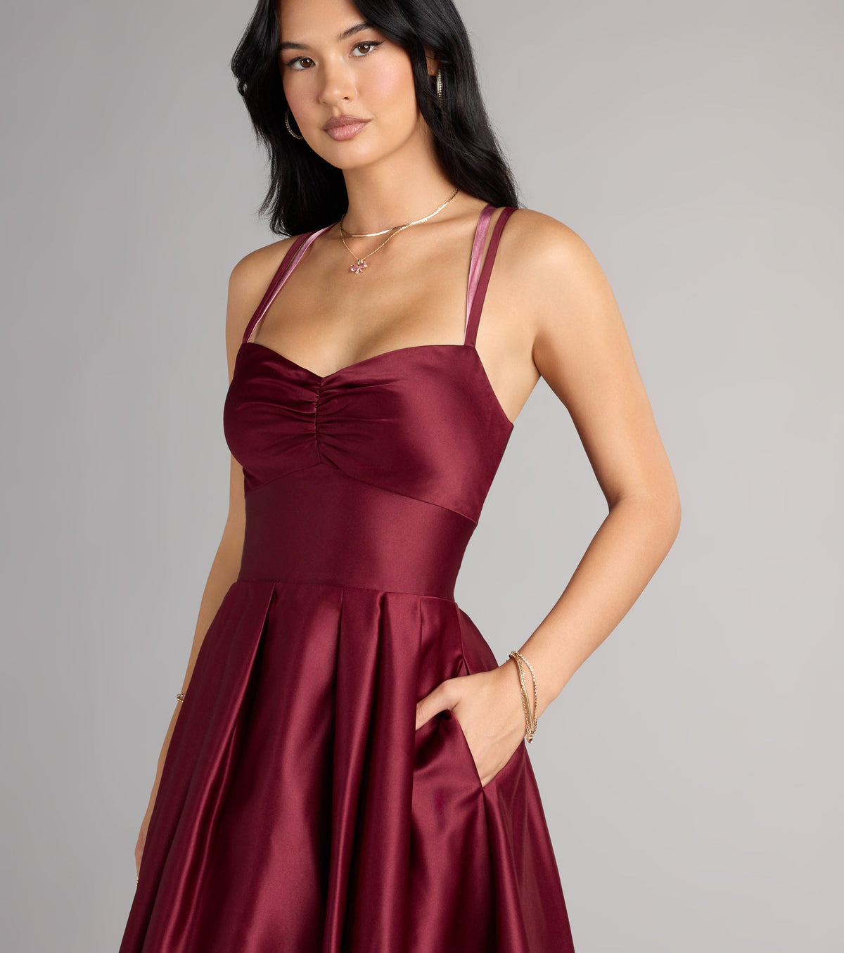 Windsor Isabelle Women's Satin Lace-Up Dress