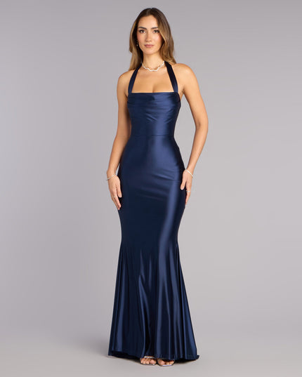 Windsor Jemma Halter Lace-Up Mermaid Women's Dress