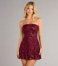 Windsor Shimmer in Bloom Women's Floral Sequin Mini Tube Dress