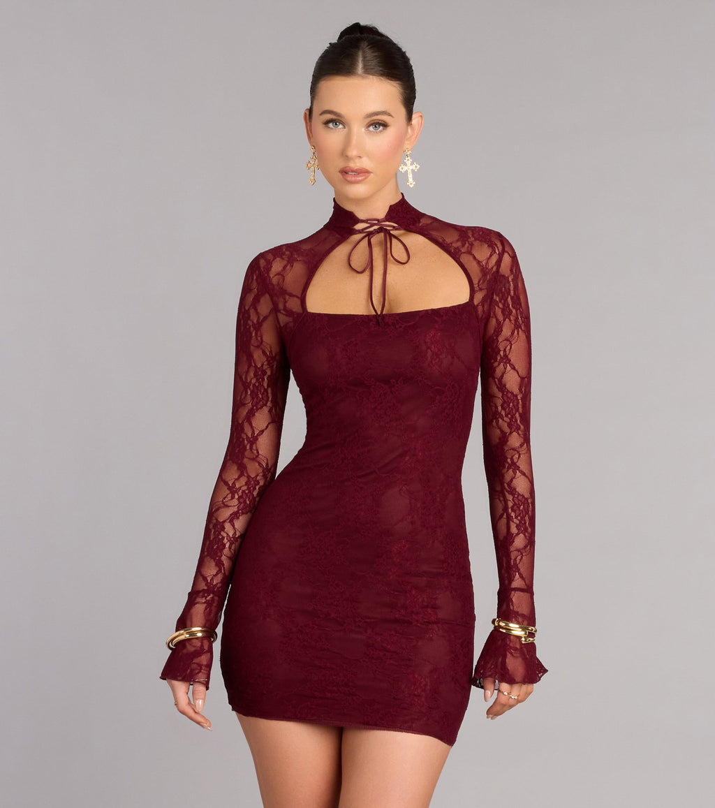 Windsor Got The Romance Women's Lace Bodycon Mini Dress