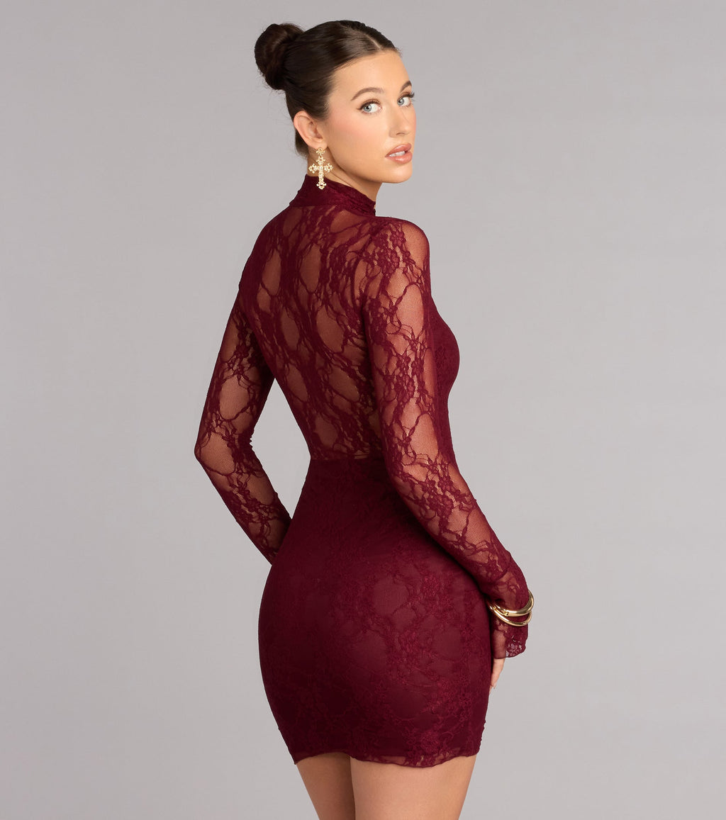 Windsor Got The Romance Women's Lace Bodycon Mini Dress