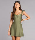 Windsor Flirt Mode On Women's Lace-Up Mini Dress