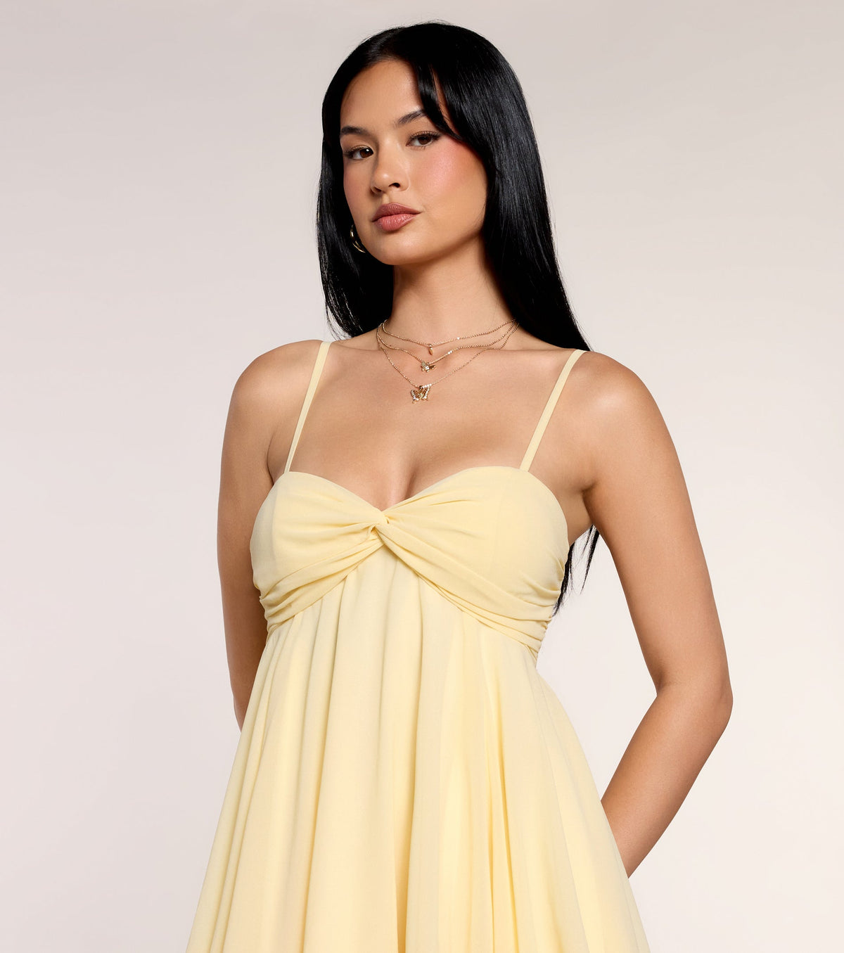 Windsor Perfectly Pretty Women's Tie Back Chiffon Babydoll Dress