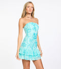 Windsor Spark Garden Women's Sequin Floral Ruffle Mini Dress