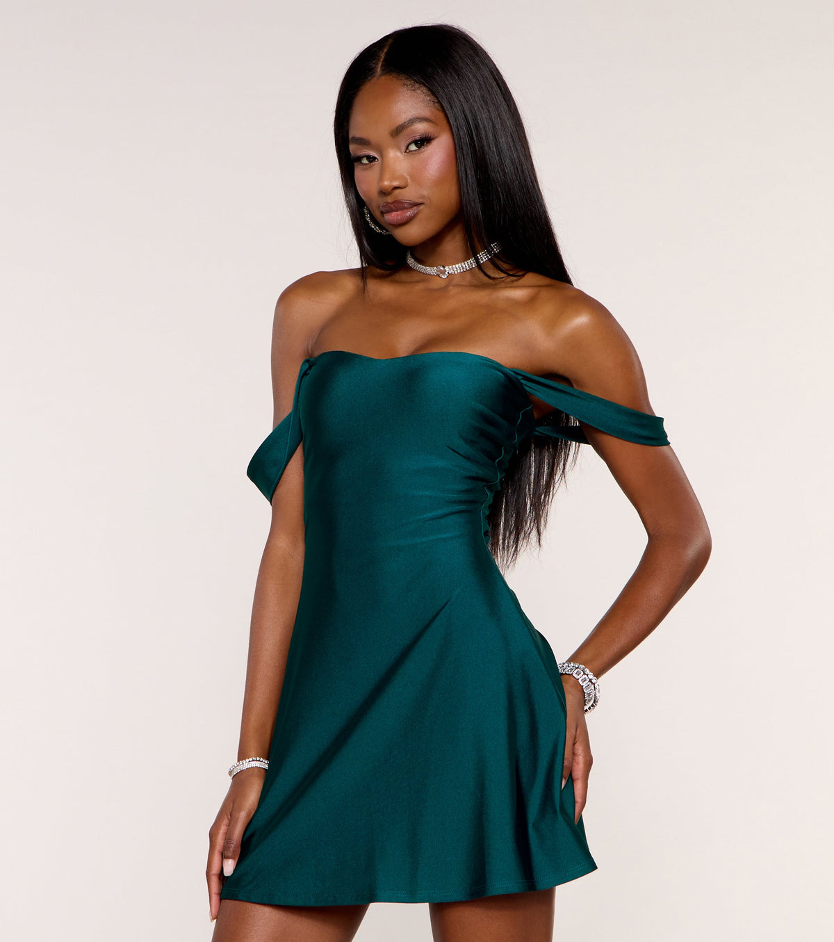 Windsor Effortless Charm Women's Off-The-Shoulder Mini Dress