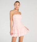Windsor Lovely Nights Women's Strapless Lace Skater Dress