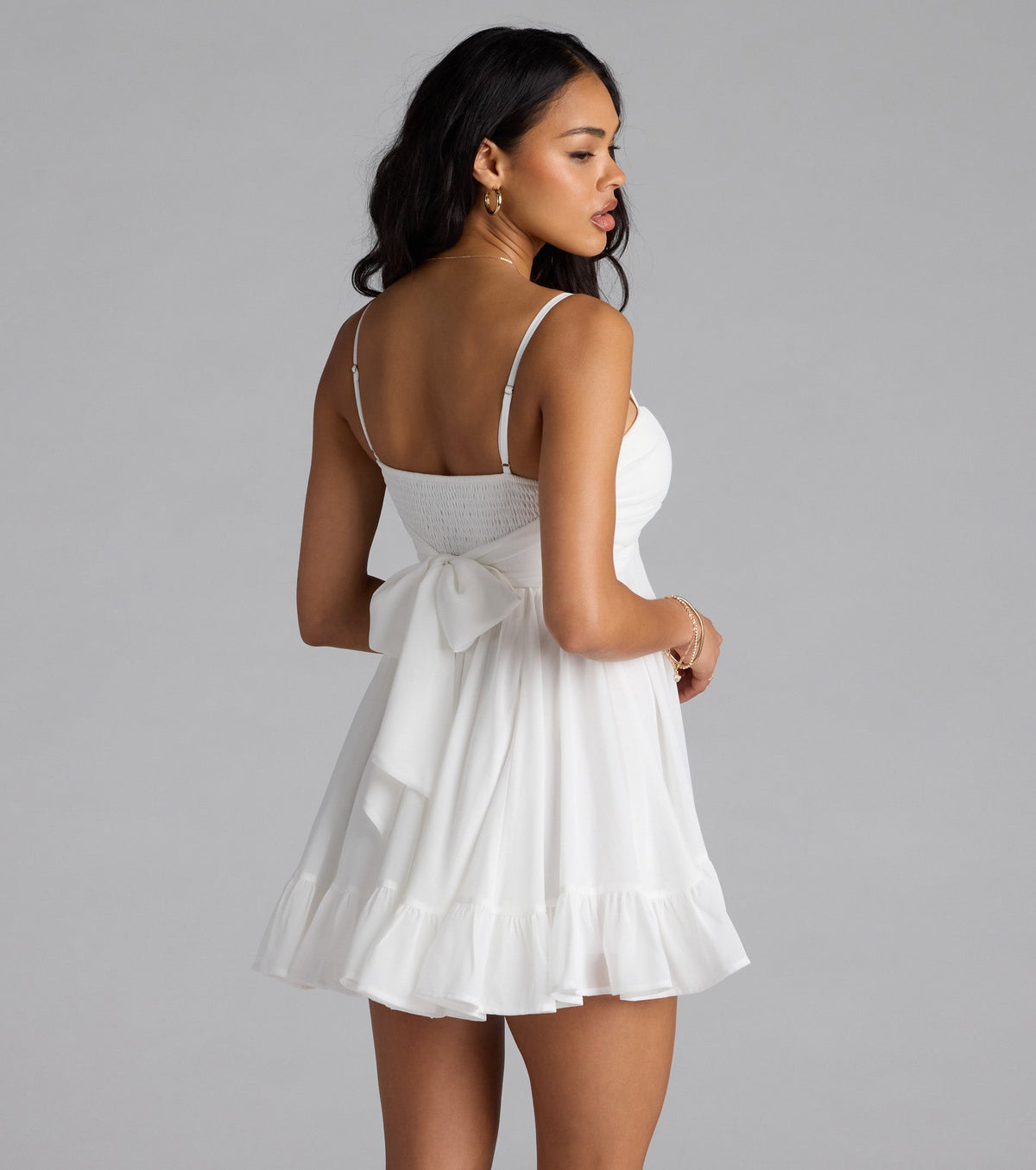 Windsor Perfectly Pretty Women's Tie Back Chiffon Babydoll Dress