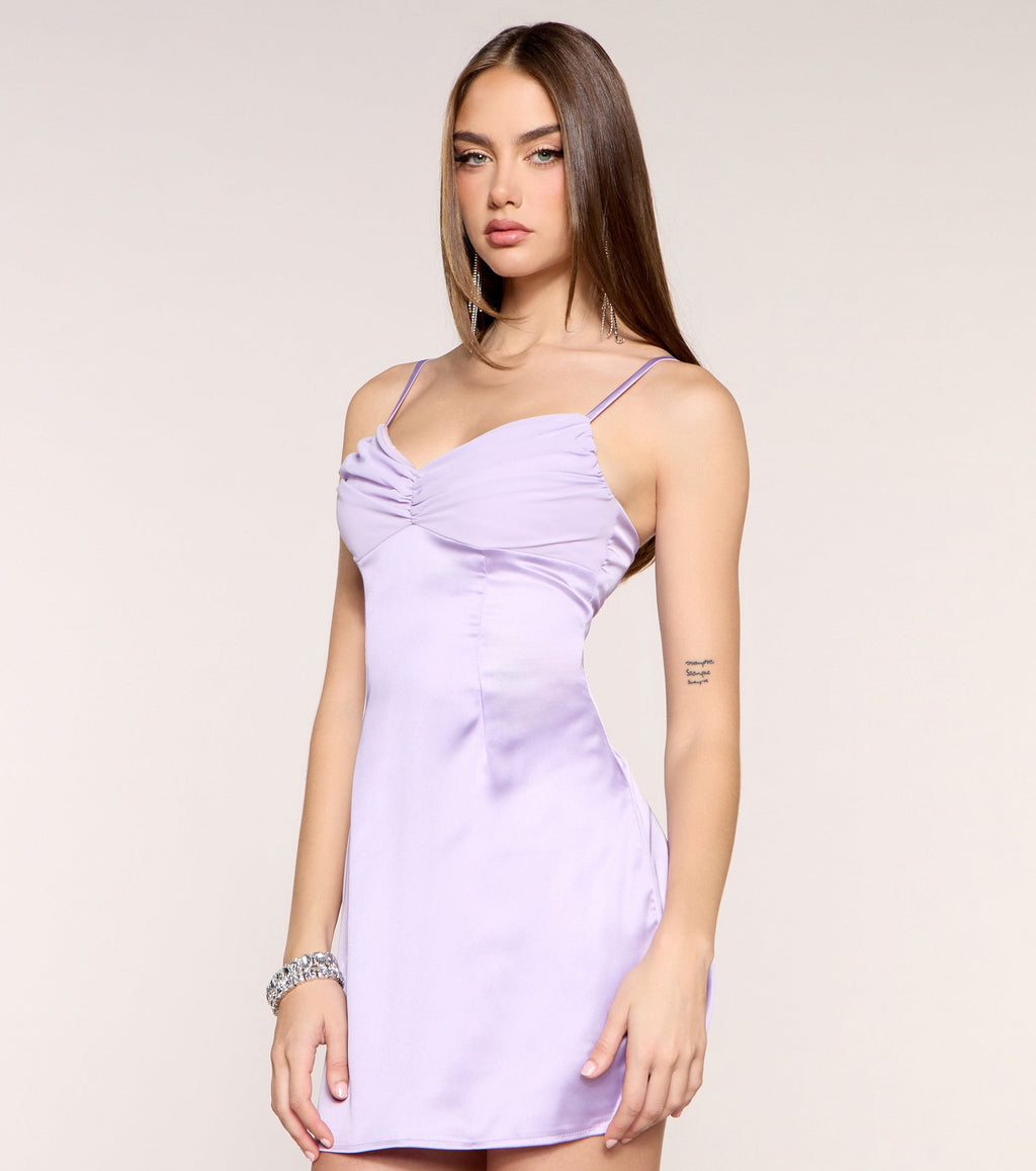 Windsor So Sleek Women's Satin A-Line Mini Dress