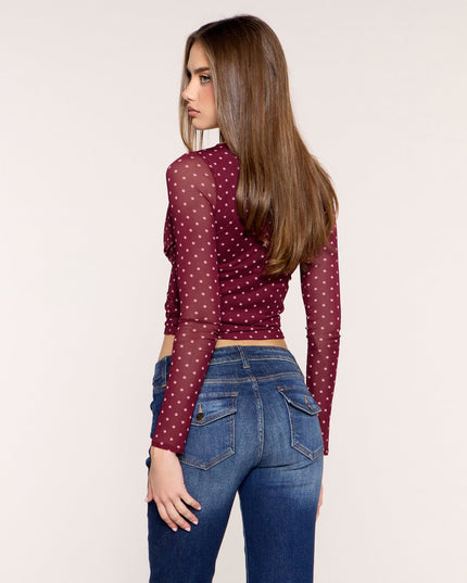 Windsor Dot Crush Women's Polka Dot Lace Crop Top