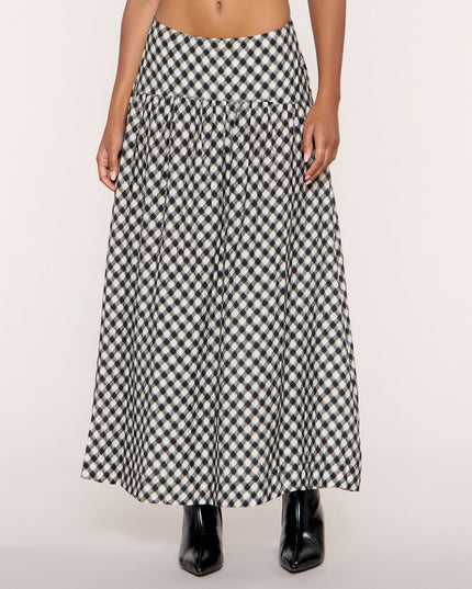 Windsor Pattern Play Women's Gingham Plaid A-Line Maxi Skirt