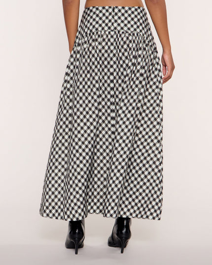 Windsor Pattern Play Women's Gingham Plaid A-Line Maxi Skirt