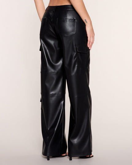 Windsor Utility Mode Women's Faux Leather Low-Rise Cargo Pants