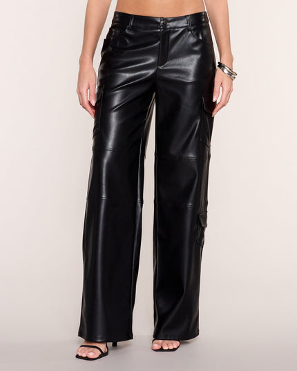Windsor Utility Mode Women's Faux Leather Low-Rise Cargo Pants