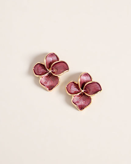 Windsor Petal Theory Women's Metallic Flower Statement Earrings