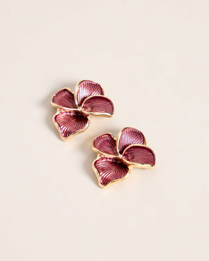 Windsor Petal Theory Women's Metallic Flower Statement Earrings
