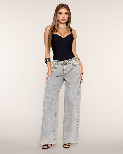 Windsor Shape Check Ribbed Sweetheart Women's Bodysuit