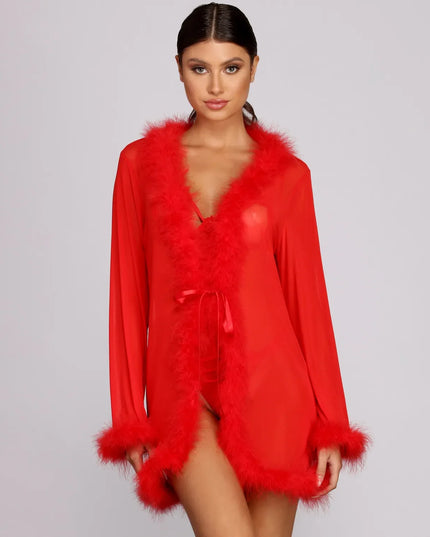 So Seductive Women's Short Mesh Robe